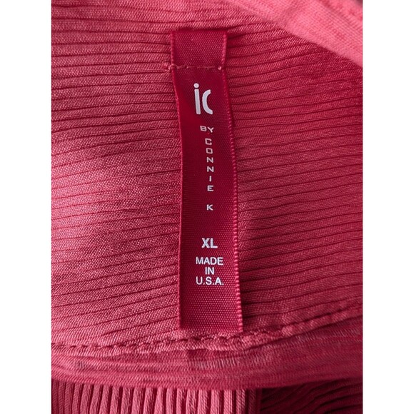 IC by Connie K Jacket XL Coral Pink Lagenlook Artsy Swing 1-Button Rayon Nylon - Picture 10 of 10